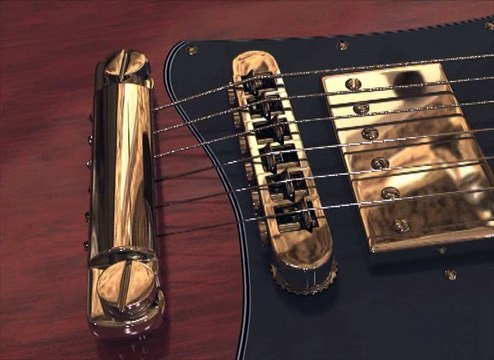 Modélisation 3D d'une guitare Gibson SG Standard. © graphisme3d.fr - Tous droits réservés.