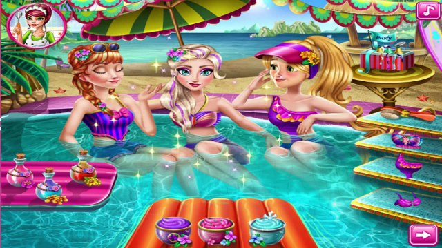 Frozen Elsa Anna And Rapunzel Pool Party - Disney Princess Games For Girls