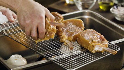 Pork Chops with Braised Cabbage & Fruit Butter
