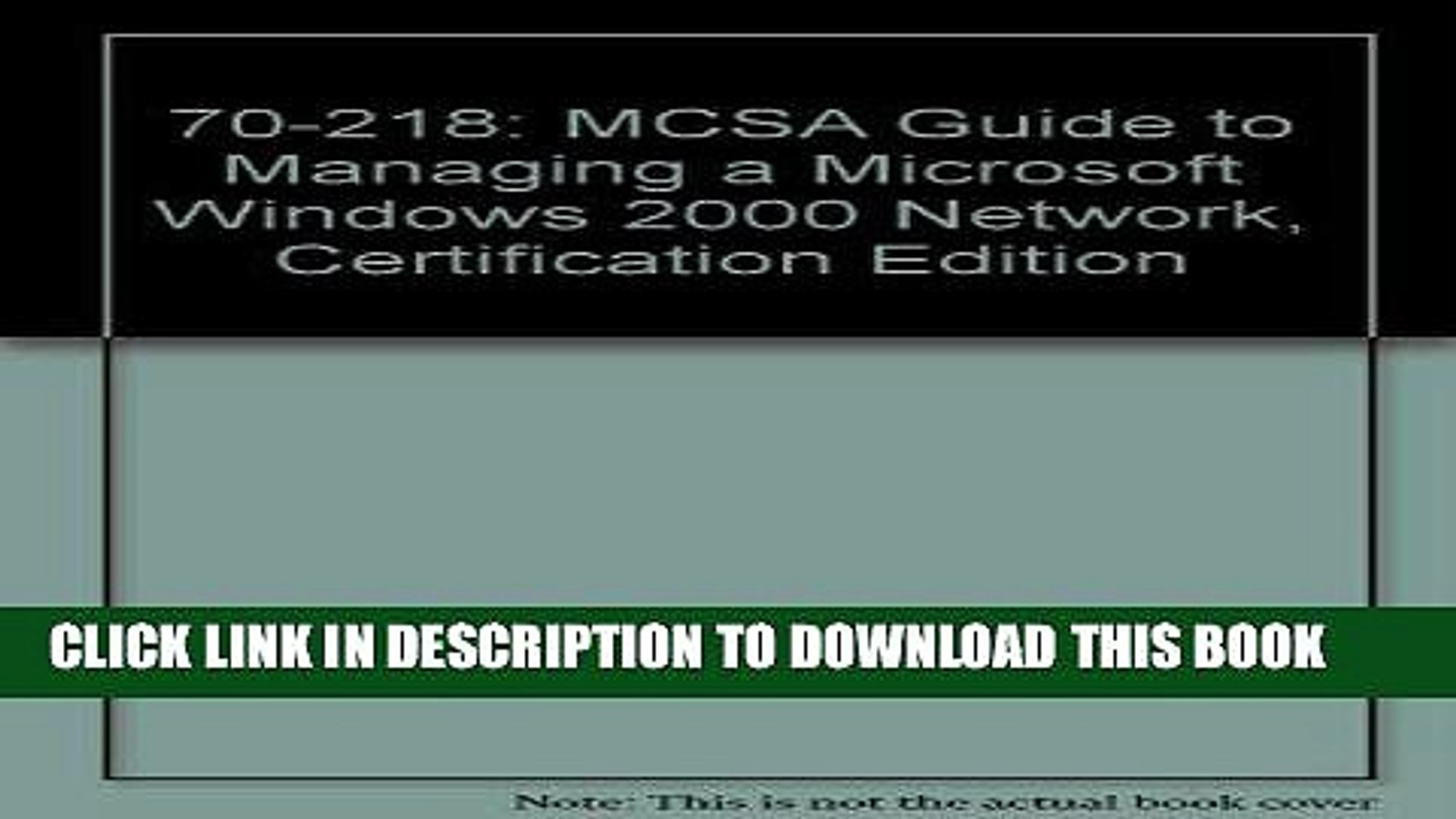 Books Mcsa Guide To Managing Windows 2000 Network - 