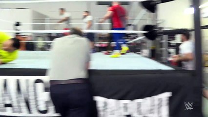 Chi Lewis-Parry runs the ropes in the WWE Performance Center