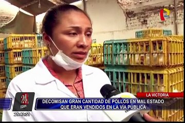 Decomisan gran cantidad de pollos en mal estado en La Victoria