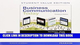 EPUB Business Communication Today, Student Value Edition Plus MyBCommLab with Pearson eText --