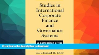 FAVORITE BOOK  Studies in International Corporate Finance and Governance Systems: A Comparison of