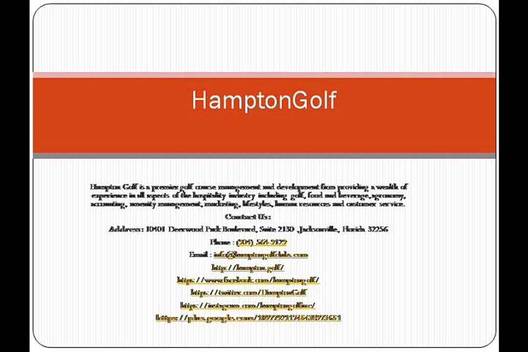 golf course management - Hampton.Golf - golf course management