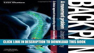 [PDF] Back Pain - A Movement Problem: A clinical approach incorporating relevant research and