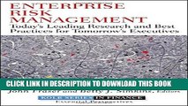 [FREE] Ebook Enterprise Risk Management: Today s Leading Research and Best Practices for Tomorrow