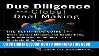 [FREE] Ebook Due Diligence for Global Deal Making: The Definitive Guide to Cross-Border Mergers