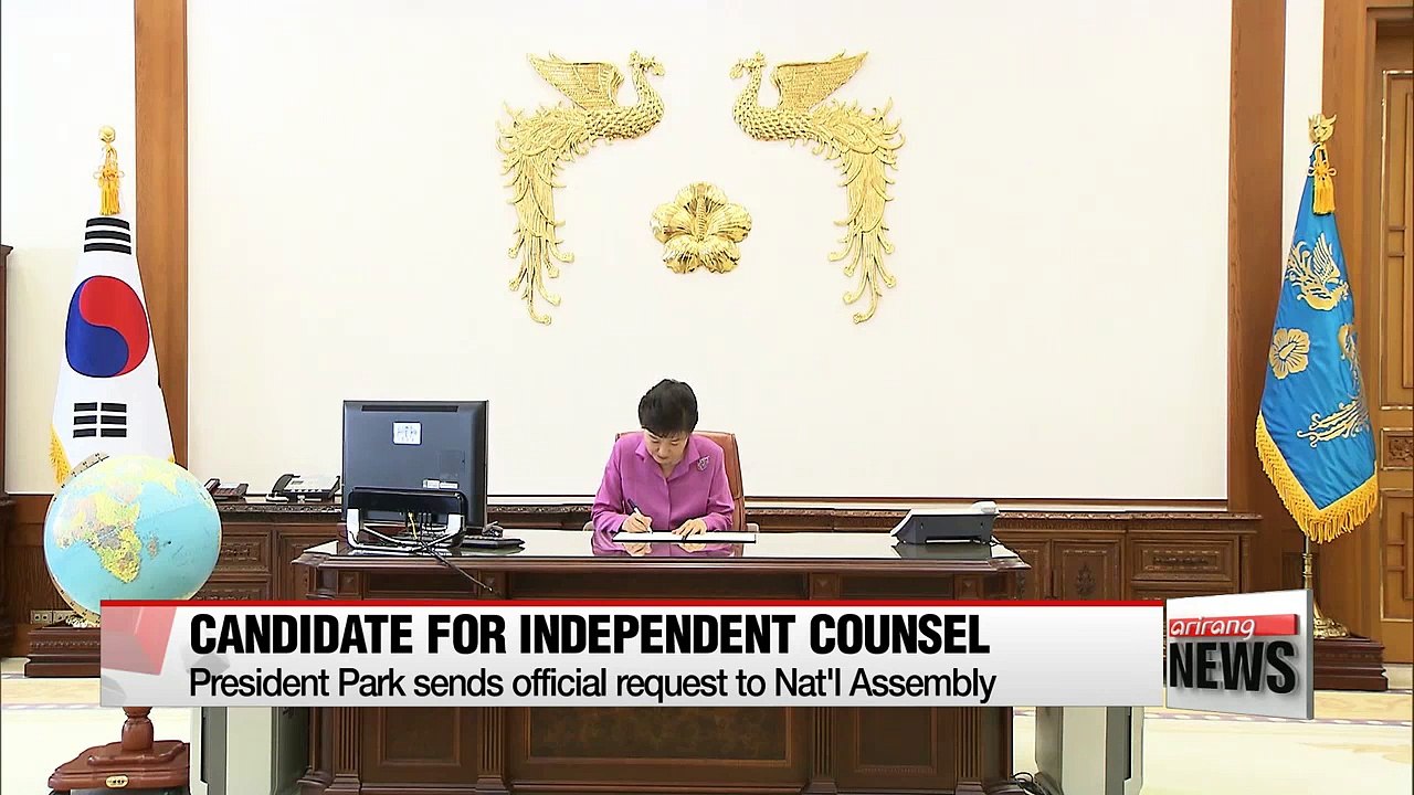President Park asks National Assembly to request candidates for independent counsel
