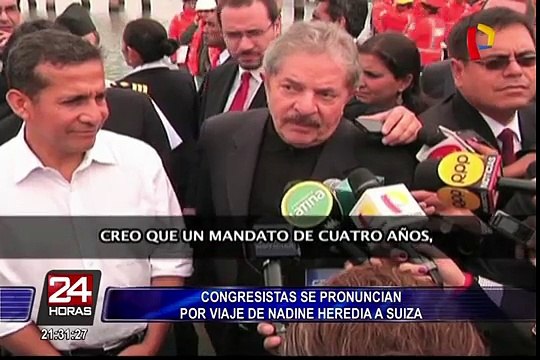 Congresistas se pronuncian por viaje de Nadine Heredia a Suiza