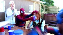 Spiderman and Elsa: Frozen Elsa STALKED BY KILLER CLOWN! w- Spiderman Joker Baby Car Spidergirl Anna Doctor Superheroes
