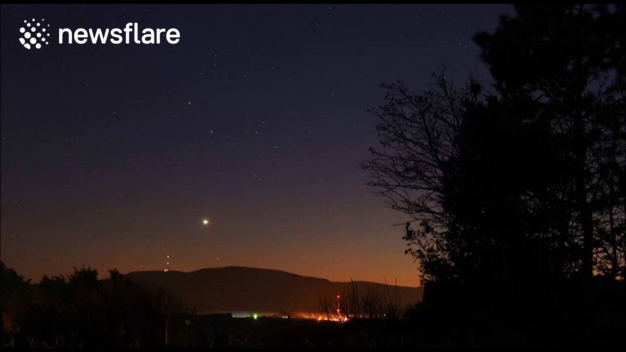 Venus setting behind Ben Bulben mountain in Ireland