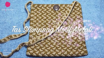 Cara Merajut Tas Selempang Motif Melati