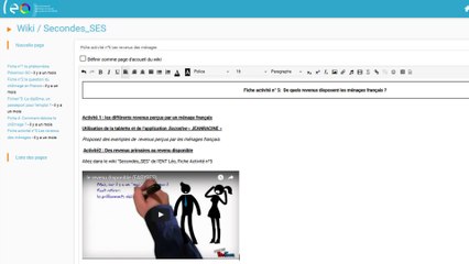 partie 2: le wiki de l'ENT Léo, outil de dépot et de travail des élèves