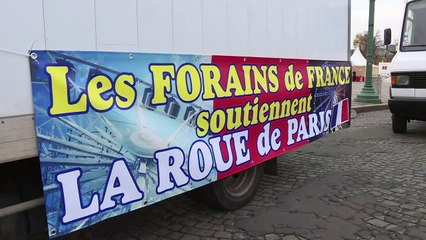 Les forains bloquent la Concorde en soutien à la Grande roue