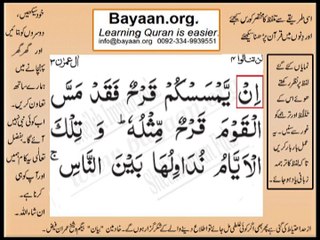 Quran in urdu Surah 003 Ayat 140A-140B Learn Quran translation in Urdu Easy Quran Learning