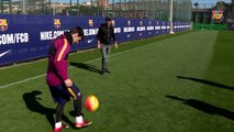 Leo Messi scores an impossible goal for Eros Ramazzotti
