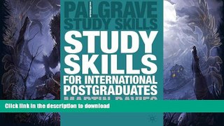 FAVORITE BOOK  Study Skills for International Postgraduates (Palgrave Study Skills)  PDF ONLINE