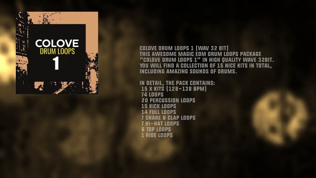 COLOVE Drum Loops 1 (WAV 32 Bit)