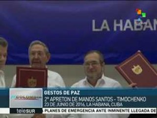 Hoy se darán la mano por cuarta vez el pdte. de Colombia y Timochenko