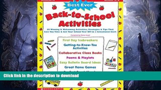 READ BOOK  Best-Ever Back-to-School Activities: 50 Winning   Welcoming Activities, Strategies,