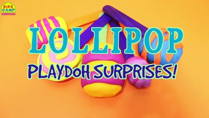 Play Doh Surprise Eggs Hello Kitty Surprise Toys | Play Doh Lollipop Surprises by KidsCamp Unboxing
