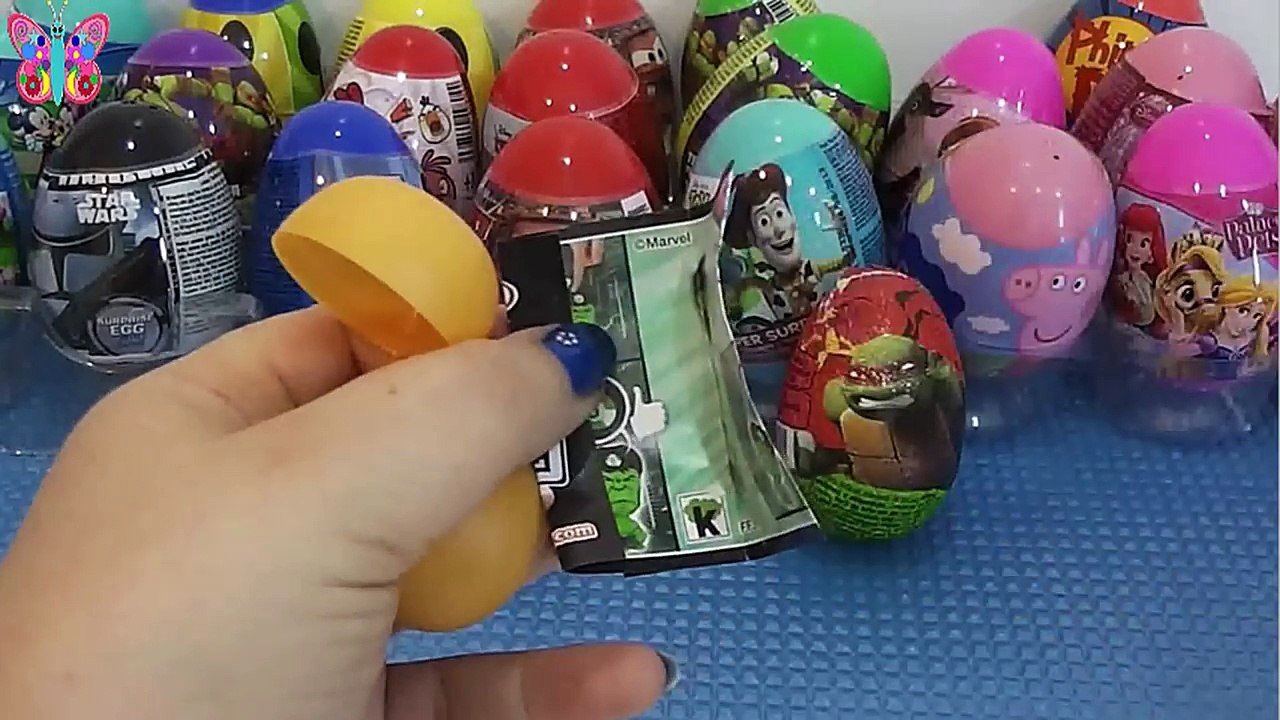 huevos sorpresa en español, tortugas ninja mutantes , aviones disney y huevo kinder los vengadores