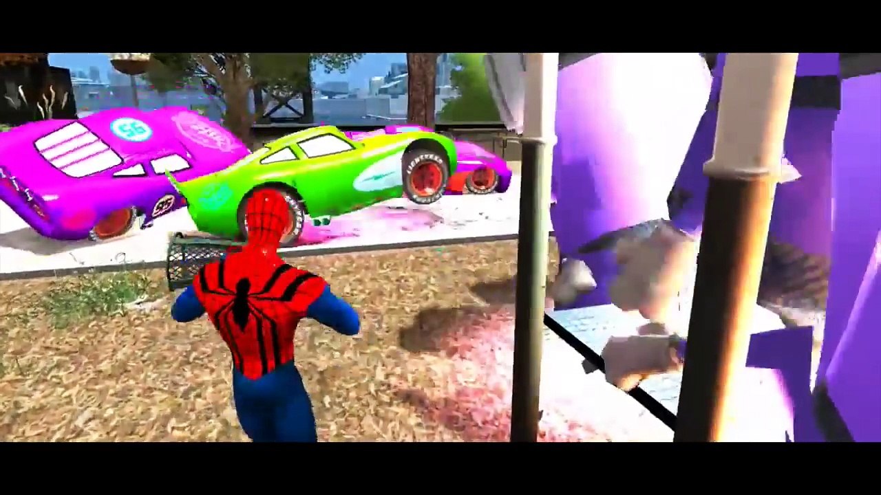 Spiderman Superheroes Meeting Minions + Cars Lightning McQueen | Music: Songs for Children Rhymes