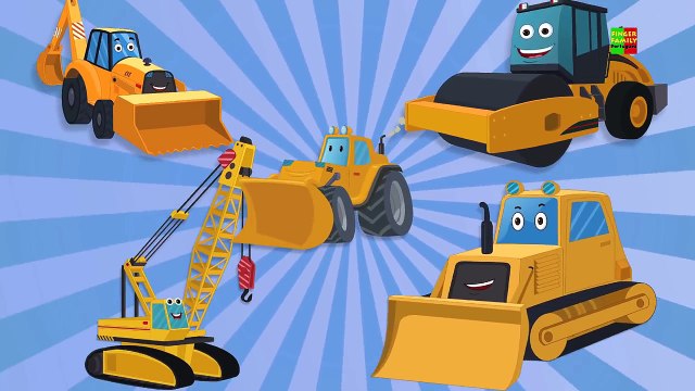 construção veículos dedo família | berçário Rima | dedo Canção | crianças video | Finger Family