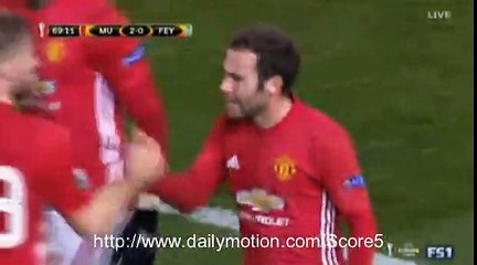 Juan Mata Goal Manchester United 2 - 0 Feyenoord EL 24-11-2016