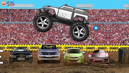 GARBAGE Monster Truck - Formation and Stunts - Cars Videos for Kids