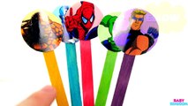 Learn Colors with Marvel Superheroes Finger Family Song Lollipops Hulk Spiderman Captain America