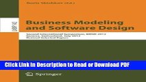 Read Business Modeling and Software Design: Second International Symposium, BMSD 2012, Geneva,