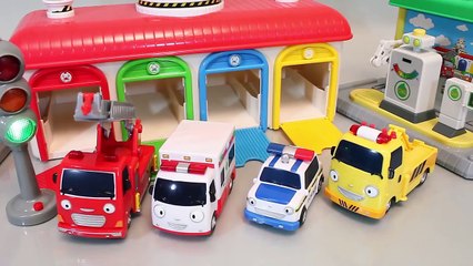Tayo The Little Bus Friends Fire engine Garage Learn Colors Play Doh Toy Surprise