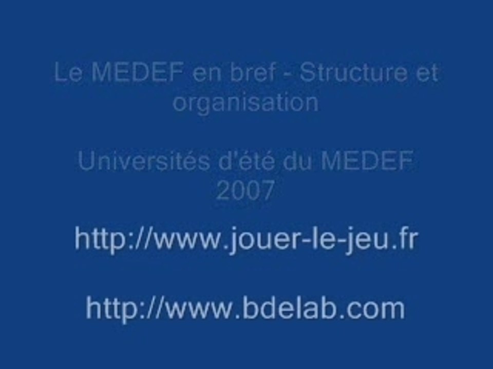 MEDEF - Structure et organisation