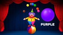 Learn Colors with Colorful funny Clown Juggling Balls - Colours for Children