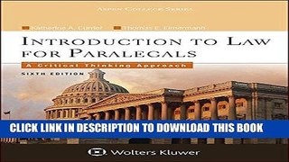 [PDF] Mobi Introduction To Law for Paralegals: A Critical Thinking Approach (Aspen College) Full