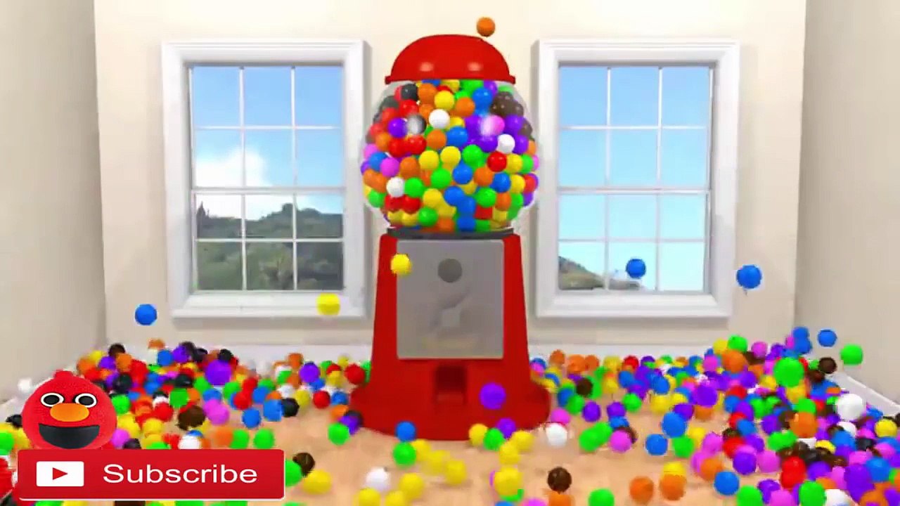LEARN COLORS with Surprise Eggs - Learn Colors Gumball Machine 3D Rainbow Eggs Color Balls for Kids