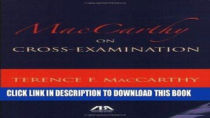 [PDF] Epub MacCarthy on Cross Examination Full Download