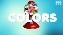 Colors for Children to Learn with Packman Cartoon Gumball Machine - Colours for Kids, Learning Video
