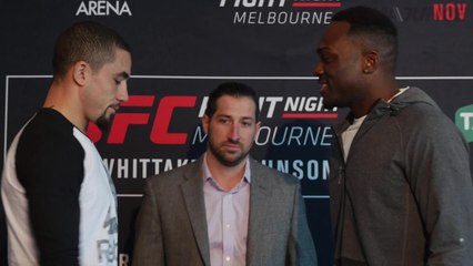 UFC Fight Night 101 main card fighters face-off at media day in Melbourne.