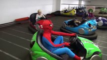 Spiderman and Frozen Elsa RACING CARS vs Joker and Catwomen Play p1