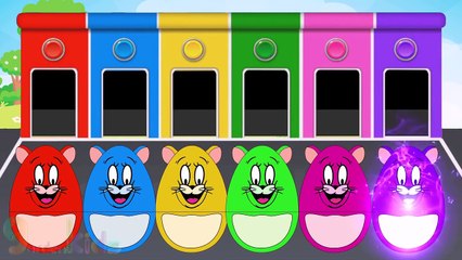 New #Surprise #Eggs for #Kids - Rainbow Jerry Eggs | Learning Colours with #Masha and #Dora #4