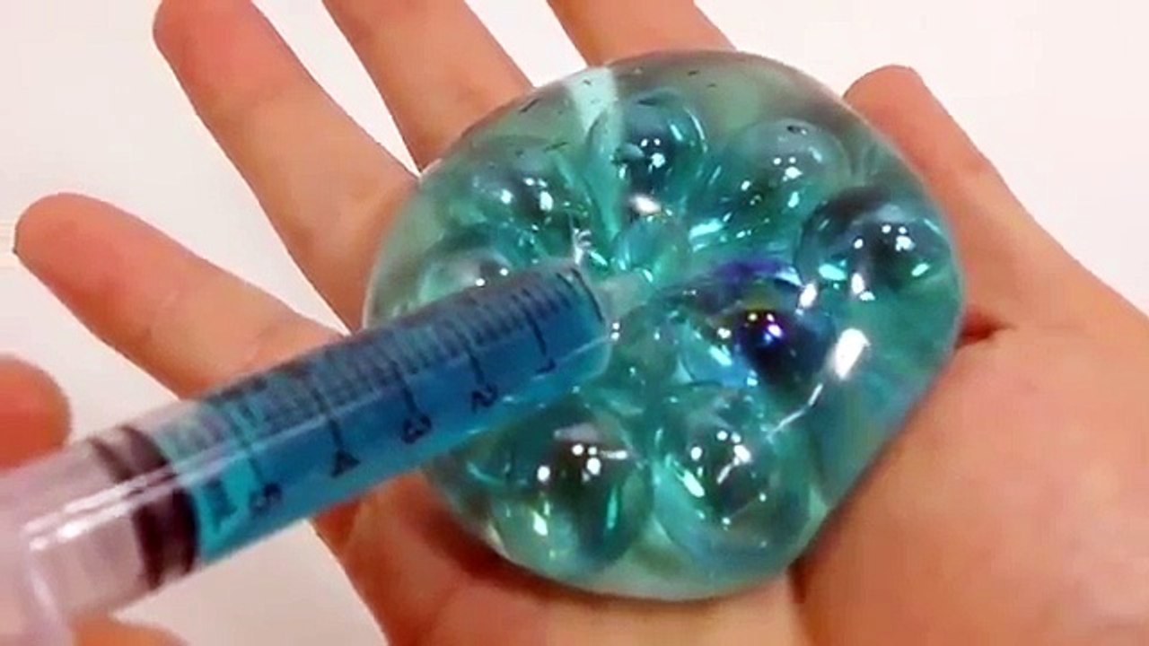 DIY Rainbow Colors Heart Jelly Slime Foam Clay Learn Colors Slime Orbeez #faber