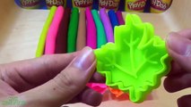 Play doh Fun For Kids | Fun Creative with Glitter Play Dough leaves Molds for Kids