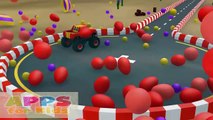 Learn Colors with Surprise Egg 3D Toys Color Ball fun - Learn colors by Monster Trucks for Kids
