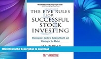 READ  The Five Rules for Successful Stock Investing: Morningstar s Guide to Building Wealth and