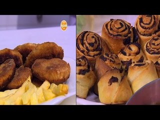 برجر دجاج بانيه - جلاش بالكنافة والزبيب والفول السوداني - خبز بحشوة التمر  | على قد الإيد حلقة كاملة