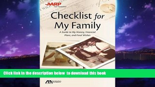 Best book  ABA/AARP Checklist for My Family: A Guide to My History, Financial Plans and Final