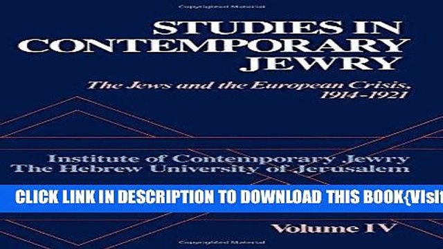 [PDF] Online Studies in Contemporary Jewry: Volume IV: The Jews and the European Crisis,